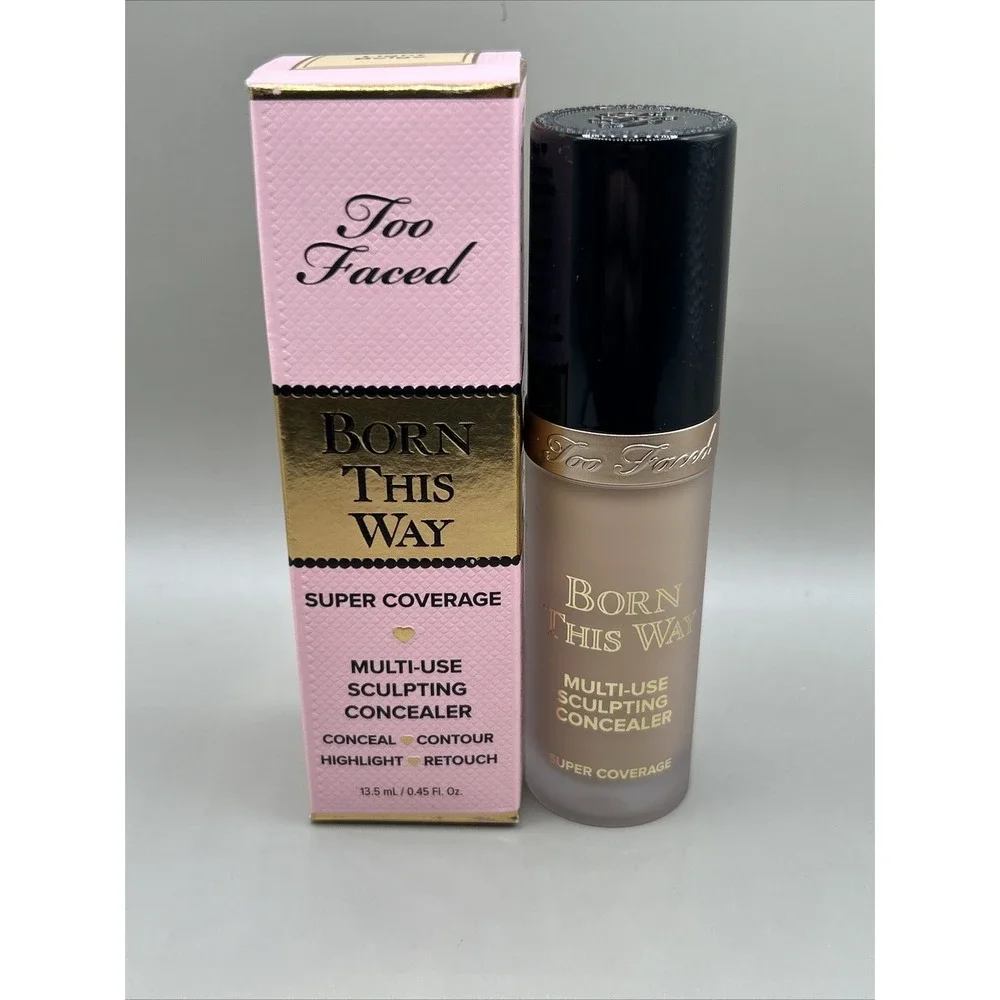 Too Faced Born This Way Super Coverage Multi Use Concealer Light Beige .45oz NEW